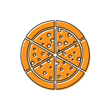Orange Pizza icon isolated on white background. Vector Illustrationのイラスト素材