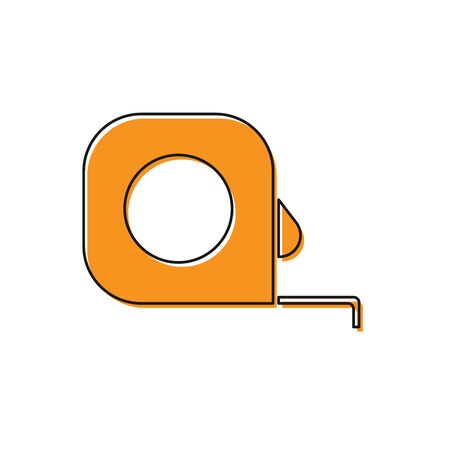 Orange Roulette construction icon isolated on white background. Tape measure symbol. Vector Illustrationのイラスト素材