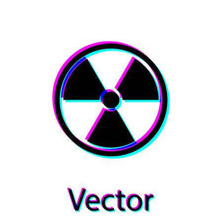 Black Radioactive icon isolated on white background. Radioactive toxic symbol. Radiation Hazard sign. Vector Illustrationのイラスト素材