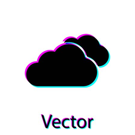 Black Cloud icon isolated on white background. Vector Illustrationのイラスト素材