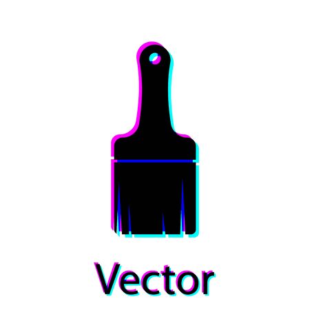 Black Paint brush icon isolated on white background. Vector Illustrationのイラスト素材