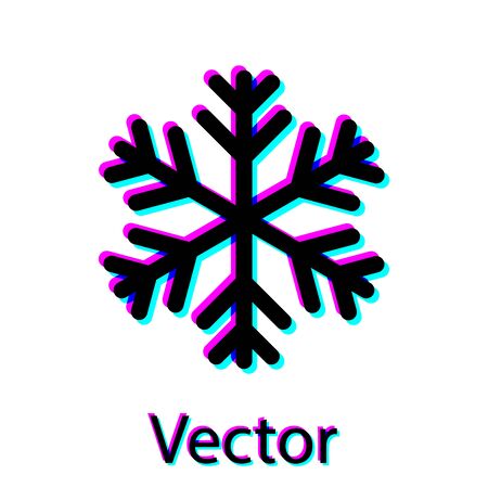 BlackSnowflake icon isolated on white background. Vector Illustrationのイラスト素材