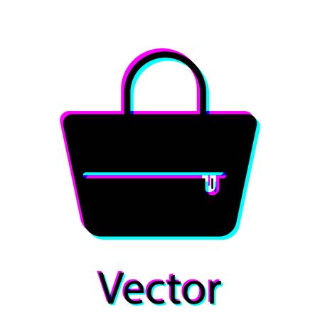 Black Handbag icon isolated on white background. Female handbag sign. Glamour casual baggage symbol. Vector Illustrationのイラスト素材