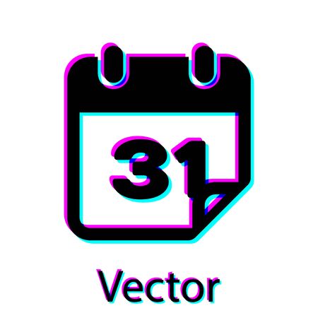 Black Calendar icon isolated on white background. Vector Illustrationのイラスト素材