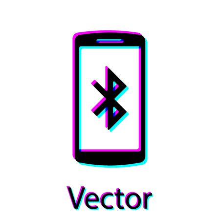 Black Smartphone with symbol icon isolated on white background. Vector Illustrationのイラスト素材