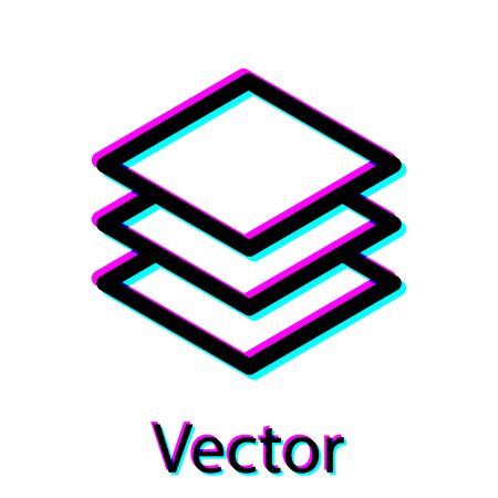 Black Layers icon isolated on white background. Vector Illustrationのイラスト素材