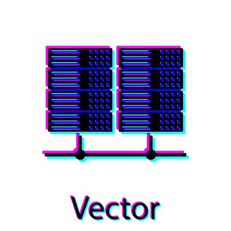 Black Server, Data, Web Hosting icon isolated on white background. Vector Illustrationのイラスト素材