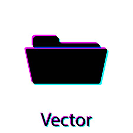 Black Folder icon isolated on white background. Vector Illustrationのイラスト素材