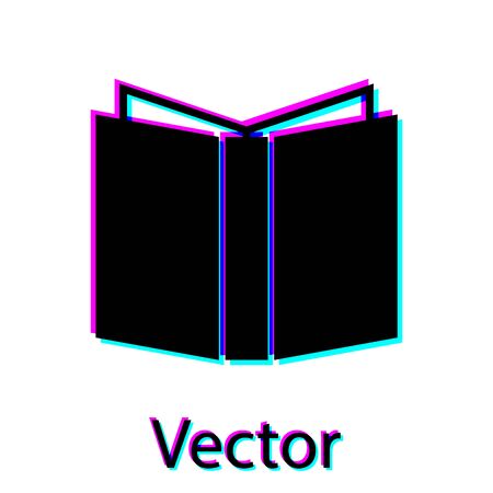 Black Open book icon isolated on white background. Vector Illustrationのイラスト素材