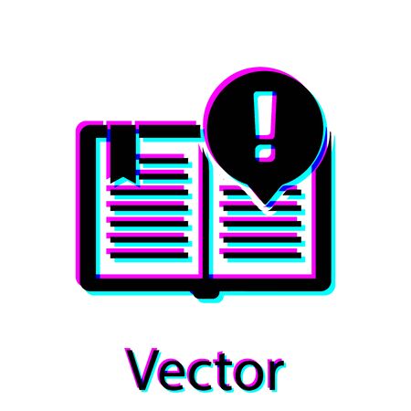 Black Interesting facts icon isolated on white background. Book or article sign. Exclamation mark sign. Vector Illustrationのイラスト素材
