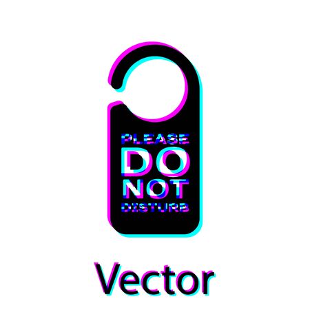 Black Please do not disturb icon isolated on white background. Hotel Door Hanger Tags. Vector Illustrationのイラスト素材