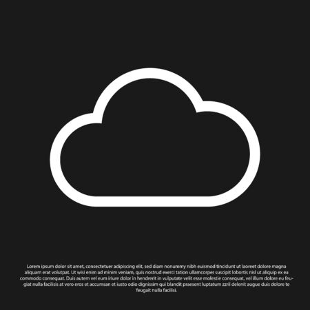 Black Cloud icon isolated on black background. Vector Illustrationのイラスト素材