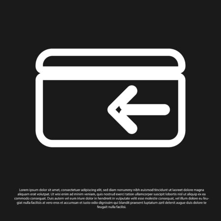 Black Cash back icon on black background. Credit card. Financial services, money refund, return on investment, savings account, currency exchange. Vector Illustrationのイラスト素材