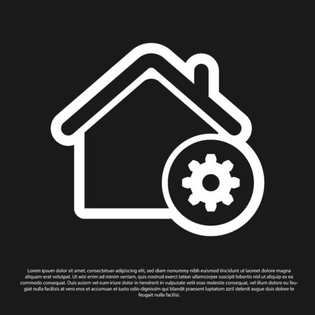 Black Smart home settings icon isolated on black background. Remote control. Vector Illustrationのイラスト素材