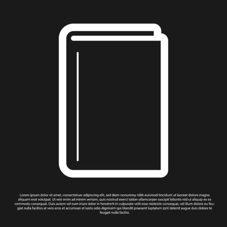 Black Book icon isolated on black background. Vector Illustrationのイラスト素材