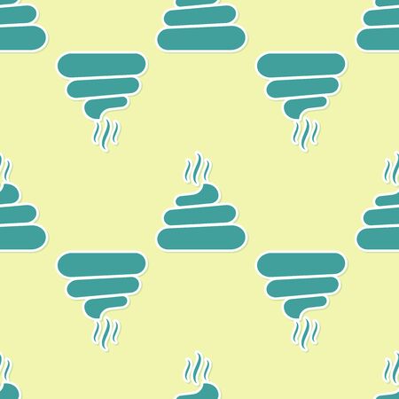 Green Shit icon isolated seamless pattern on yellow background. Flat design. Vector Illustrationのイラスト素材
