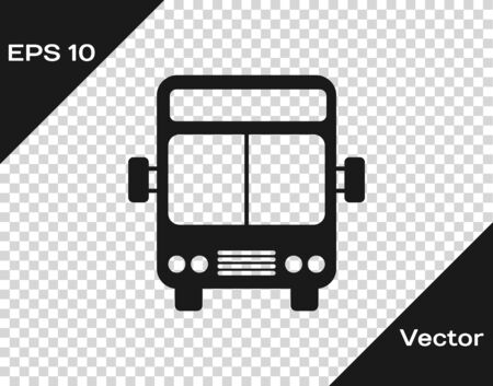 Grey Bus icon isolated on transparent background. Transportationのイラスト素材