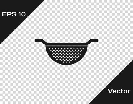 Grey Kitchen colander icon isolated on transparent background.のイラスト素材