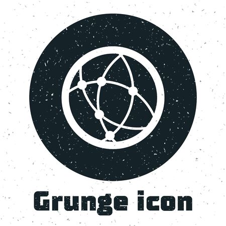 Grunge Global technology or social network icon isolated on white background. Vector Illustrationのイラスト素材