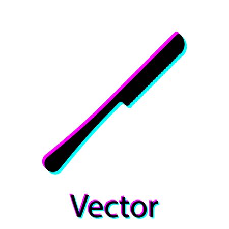 Black Knife icon isolated on white background. Cutlery symbol. Vector Illustrationのイラスト素材