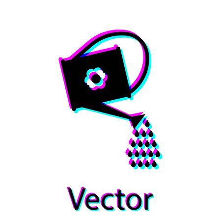 Black Watering can icon isolated on white background. Irrigation symbol. Vector Illustrationのイラスト素材