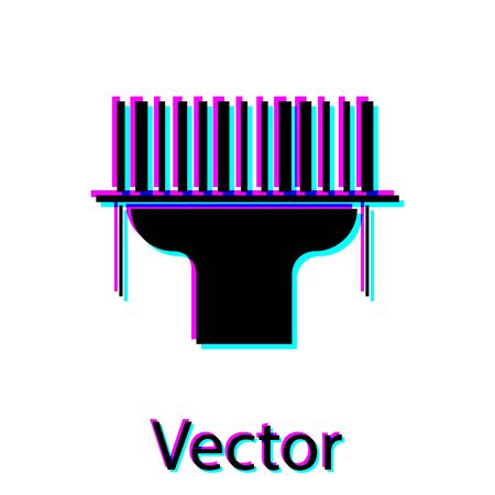 Black Scanner scanning bar code icon isolated on white background. Barcode label sticker. Identification for delivery with bars. Vector Illustrationのイラスト素材