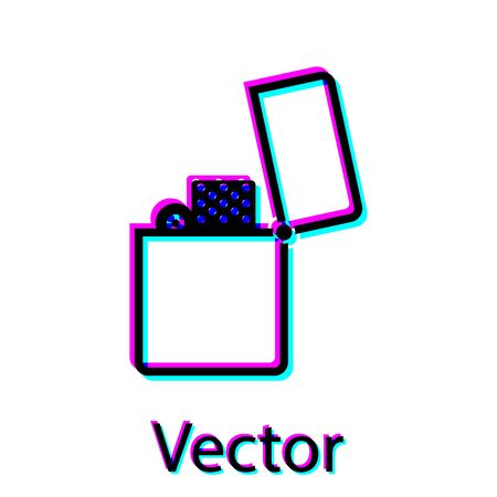 Black Lighter icon isolated on white background. Vector Illustrationのイラスト素材