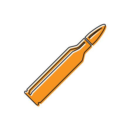 Orange Bullet icon isolated on white background. Vector Illustration