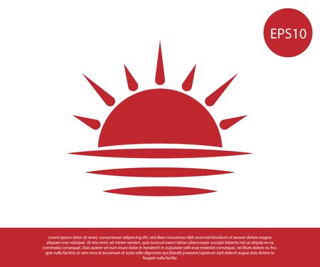 Red Sunset icon isolated on white background. Vector Illustrationのイラスト素材