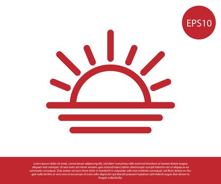 Red Sunset icon isolated on white background. Vector Illustrationのイラスト素材