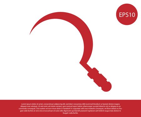 Red Sickle icon isolated on white background. Reaping hook sign. Vector Illustrationのイラスト素材