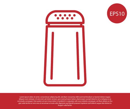 Red Salt and pepper icon isolated on white background. Cooking spices. Vector Illustrationのイラスト素材