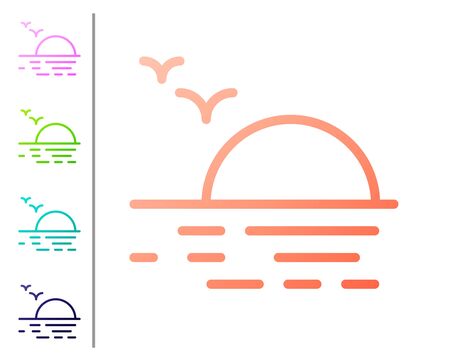 Coral Sunset icon isolated on white background. Set color icons. Vector Illustrationのイラスト素材
