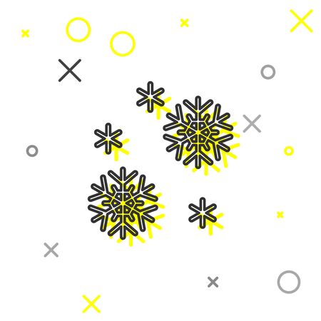 Grey line Snow icon isolated on white background. Vector Illustrationのイラスト素材