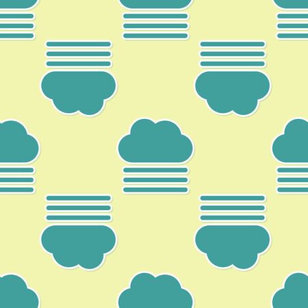 Green Fog and cloud icon isolated seamless pattern on yellow background. Vector Illustrationのイラスト素材