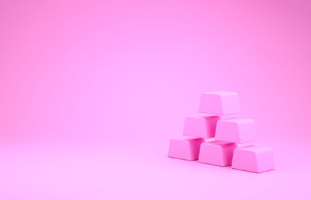 Pink Briefcase icon isolated on pink background. Business case sign. Business portfolio. Minimalism...