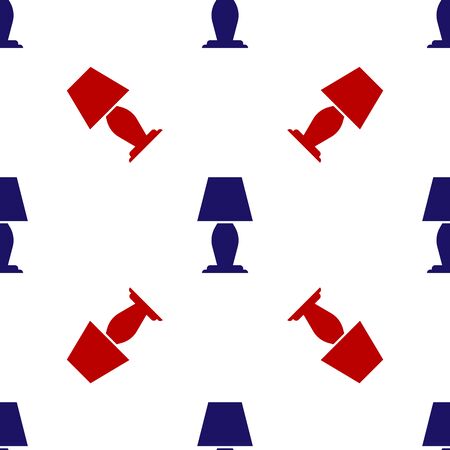 Blue and red Table lamp icon isolated seamless pattern on white background. Vector Illustrationのイラスト素材