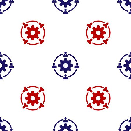 Blue and red Outsourcing concept icon isolated seamless pattern on white background. Cooperation sign. Idea of teamwork and investment. Vector Illustrationのイラスト素材