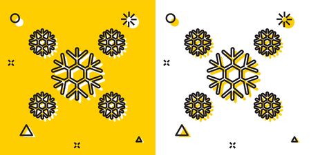 Black Snow icon isolated on yellow and white background. Random dynamic shapes. Vector Illustrationのイラスト素材