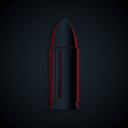 Paper cut Bullet icon isolated on black background. Paper art style. Vector Illustrationのイラスト素材