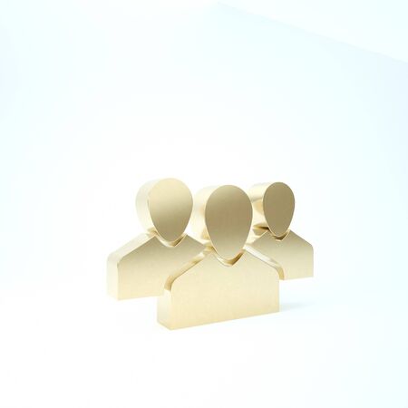 Gold Briefcase icon isolated on white background. Business case sign. Business portfolio. 3d illustration 3D renderの写真素材