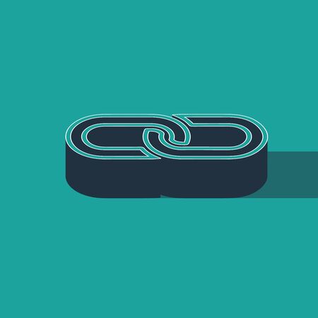 Isometric Chain link icon isolated on green background. Link single. Vector Illustrationのイラスト素材