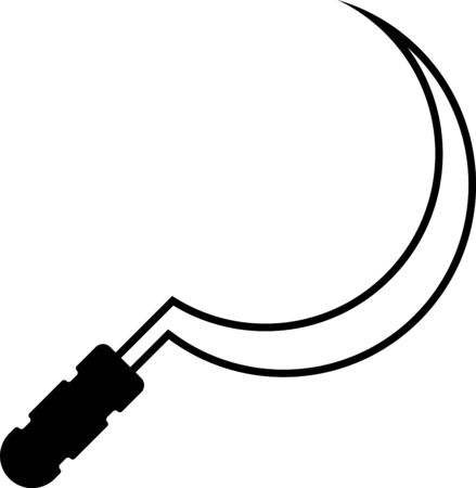Black Sickle icon isolated on white background. Reaping hook sign. Vector Illustrationのイラスト素材