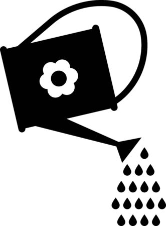 Black Watering can icon isolated on white background. Irrigation symbol. Vector Illustrationのイラスト素材