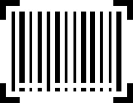 Black Barcode icon isolated on white background. Vector Illustration