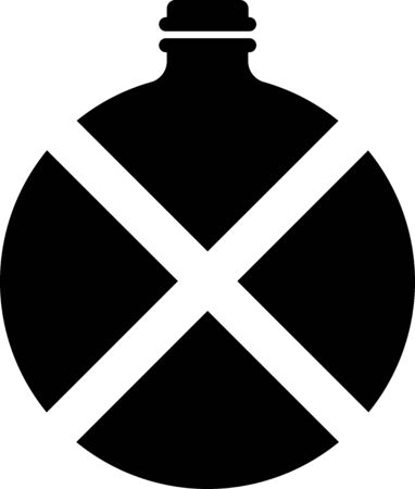 Black Canteen water bottle icon isolated on white background. Tourist flask icon. Jar of water use in the campaign. Vector Illustrationのイラスト素材