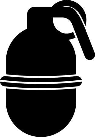 Black Hand grenade icon isolated on white background. Bomb explosion. Vector Illustrationのイラスト素材