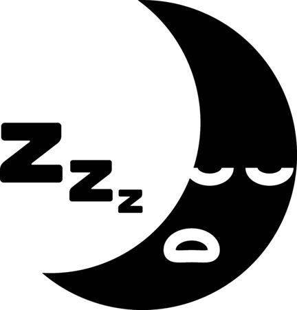 Black Moon icon isolated on white background. Cloudy night sign. Sleep dreams symbol. Night or bed time sign. Vector Illustrationのイラスト素材