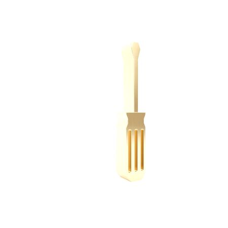 Gold Screwdriver icon isolated on white background. Service tool symbol. 3d illustration 3D renderの写真素材