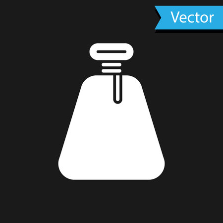 White Pirate sack icon isolated on black background. Vector Illustrationのイラスト素材